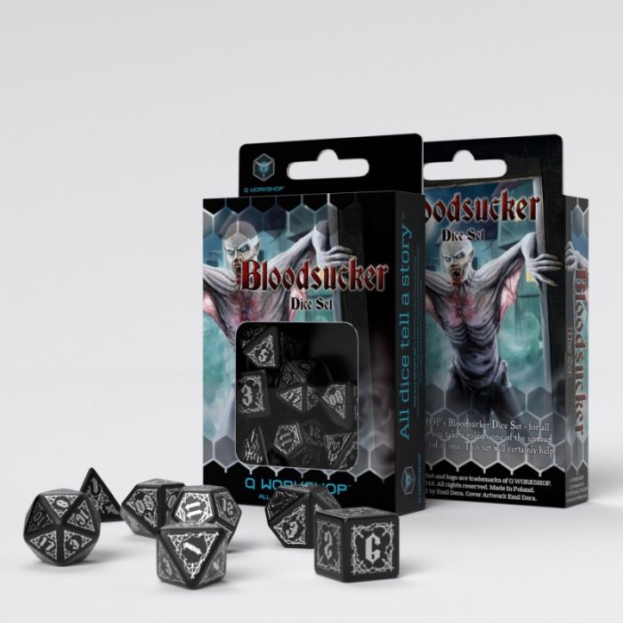 QW - Bloodsucker Black & silver Dice Set