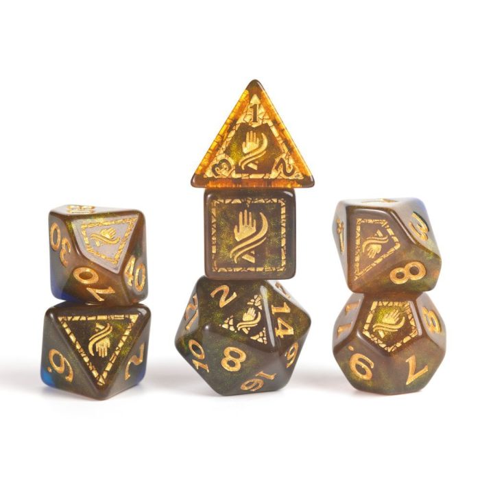 Sirius Dice - D&D Adventure Dice - Monk - Blue / Gold - Image 3