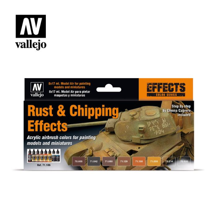 Vallejo - Model Air - Effects 8 Color Set Rust & Chipping Effects 17ml