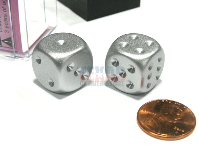 Aluminum (matte finish) Metallic 16mm d6 Pair