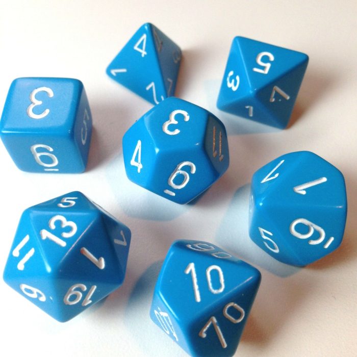 Chessex - Opaque Polyhedral Light Blue/white 7-Die Set