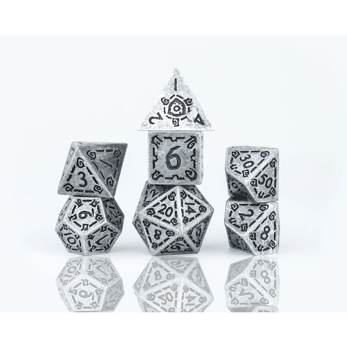 Sirius Dice – Dice Set - Illusory Metal: Silver