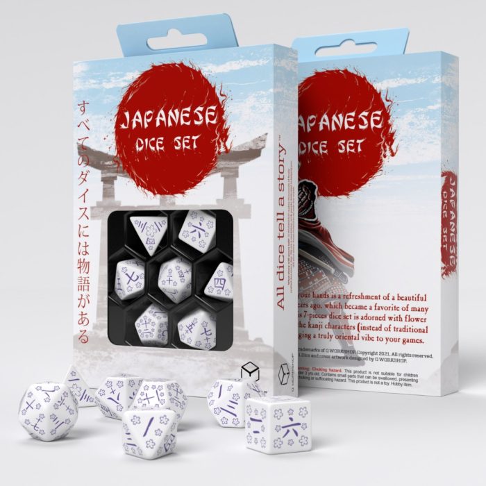 QW - Japanese Dice Set: Blue Star Lotus